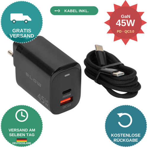 45w usb schnellladegerät - usb-c,