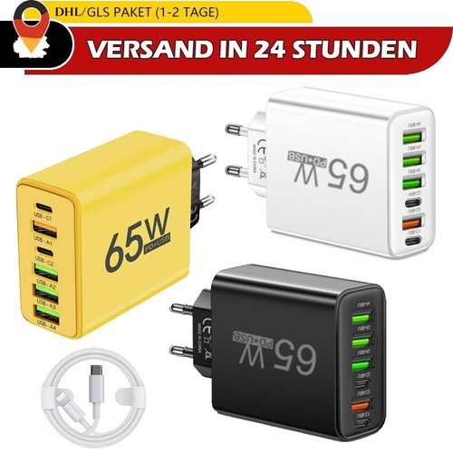 65w fach schnellladegerät - 6-fach,